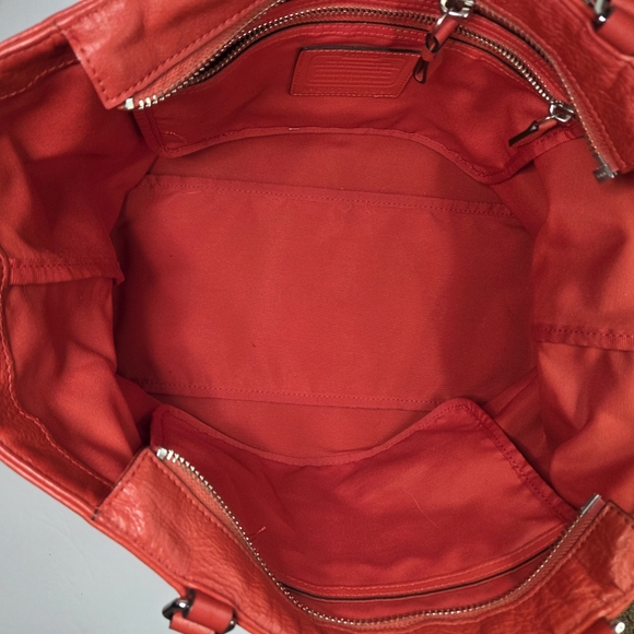 Coach Red Leather Tote Bag - Picture 8 of 13